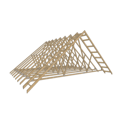 Gable ladders on a set of trusses